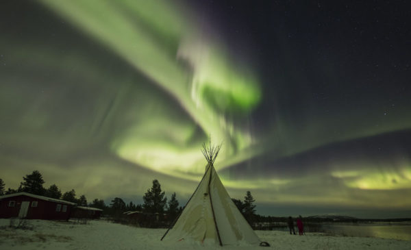 Lodge Aurora sous les aurores en Laponie